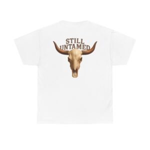 Still Untamed Texas Longhorn Skull Unisex Heavy Cotton T-Shirt – Western Cowboy Spirit